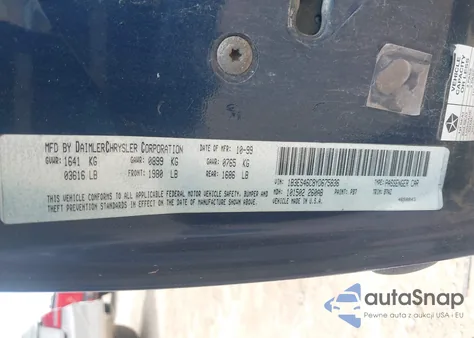 2000 Dodge Neon Highline z USA, uszkodzony, nr VIN 1B3ES46C8YD675836